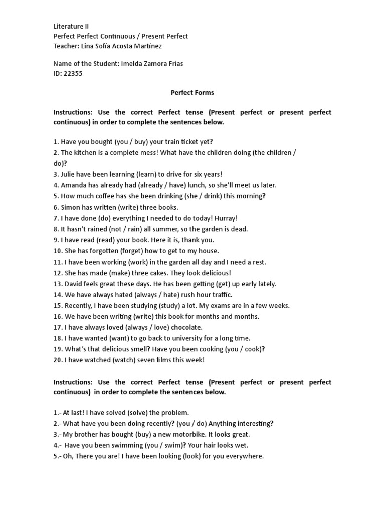 Mastering Perfect Tenses | PDF