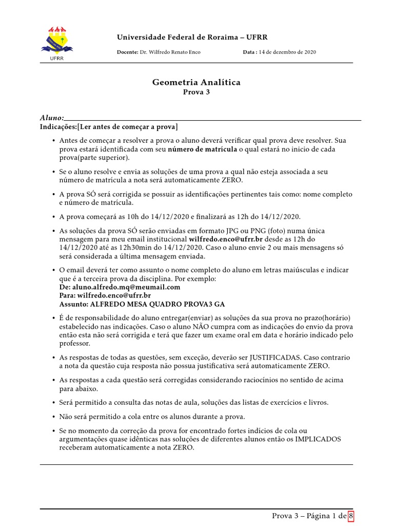 Prova - 03 GA | PDF