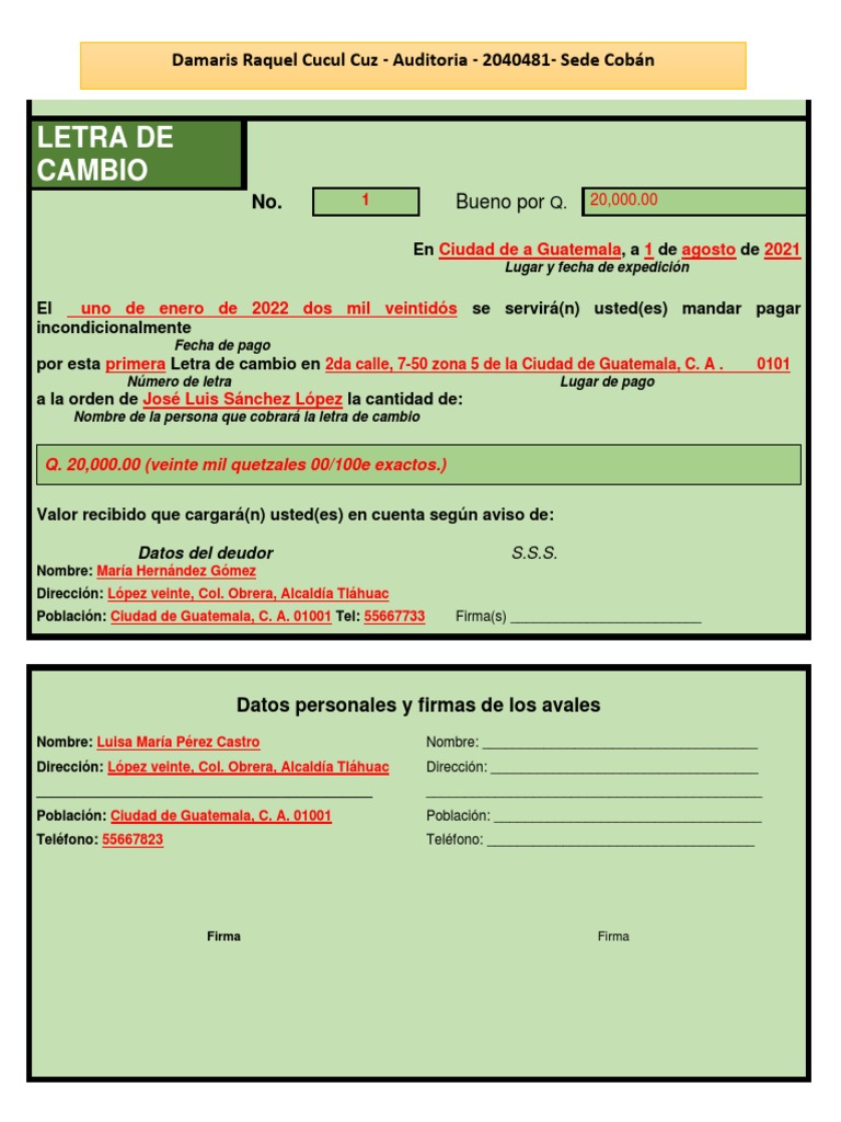 Letra De Cambio Pdf Letra de Cambio | PDF | Pagaré | Interés