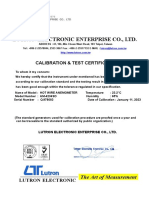 Calibration Certificate - Lutron - AM-4234SD