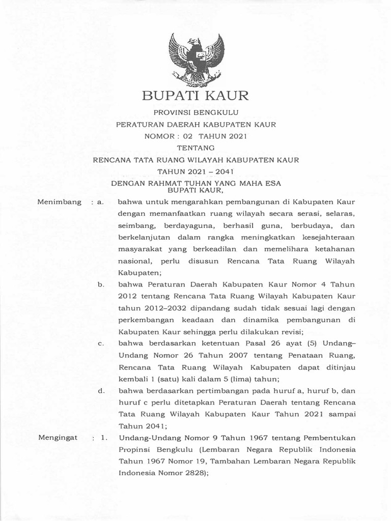 Pembahasan Perda RTRW di Kalimantan Tengah
