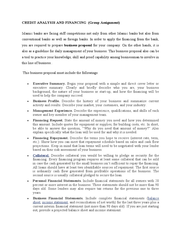 Assignment Credit Analysis- Business proposal (A221) | PDF | Loans ...