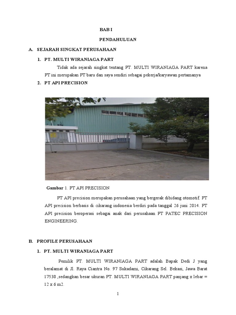 Profil PT API Precision dan Kegiatan Produksi | PDF