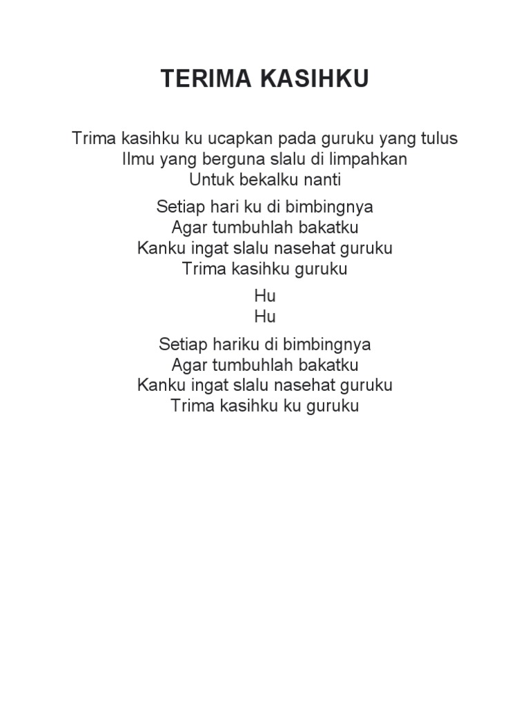 Lirik Terima Kasihku | PDF
