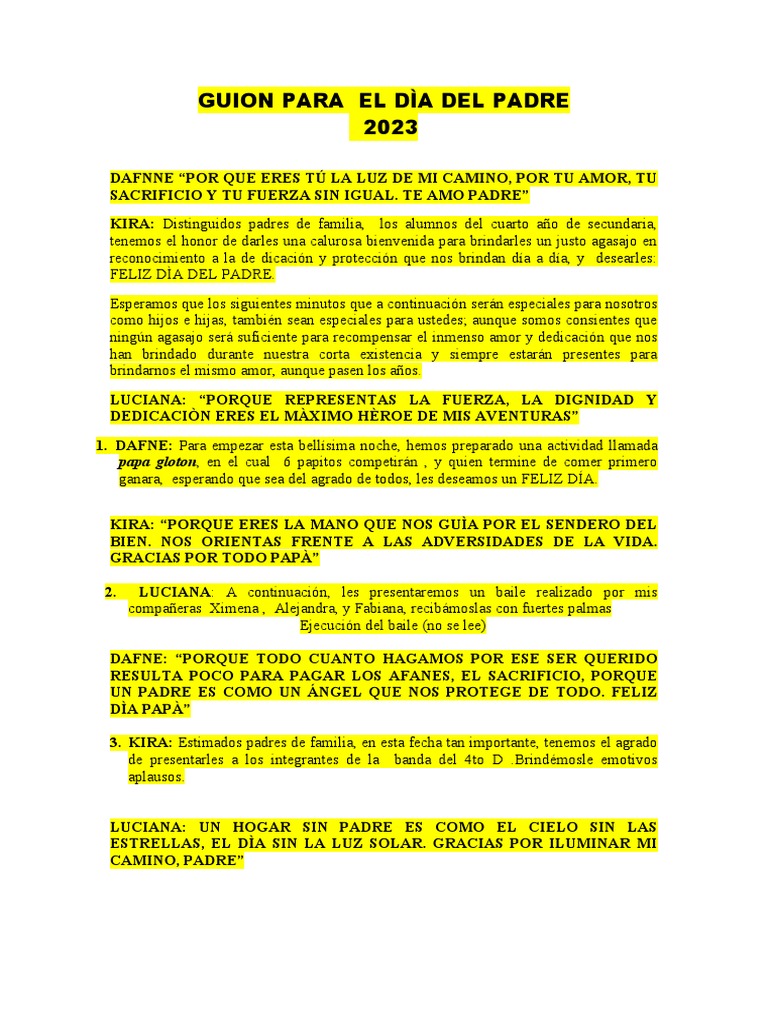 Guion para el Día del Padre 2023 | PDF