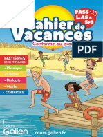 Galien Cahier Vacances PASS Medecine 2023