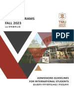 TMU Ph.D. Programs Admissions Guidelines For International Students Fall 2023