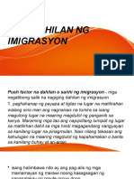 Mga Dahilan NG Imigrasyon