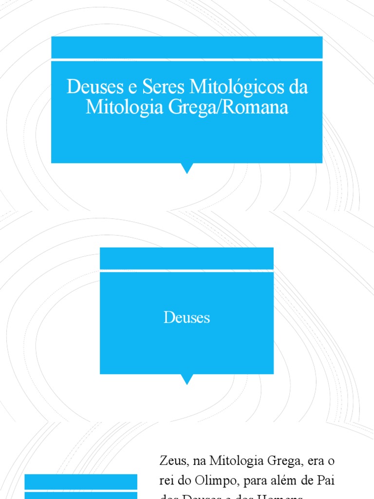Deuses E Seres Mitológicos Da Mitologia Grega Pdf