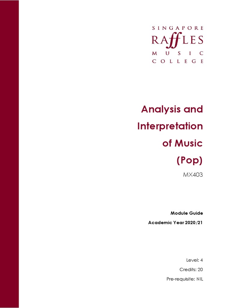 MX403 Analysis and Interpretation of Music SRMC Module Guide (P) PDF