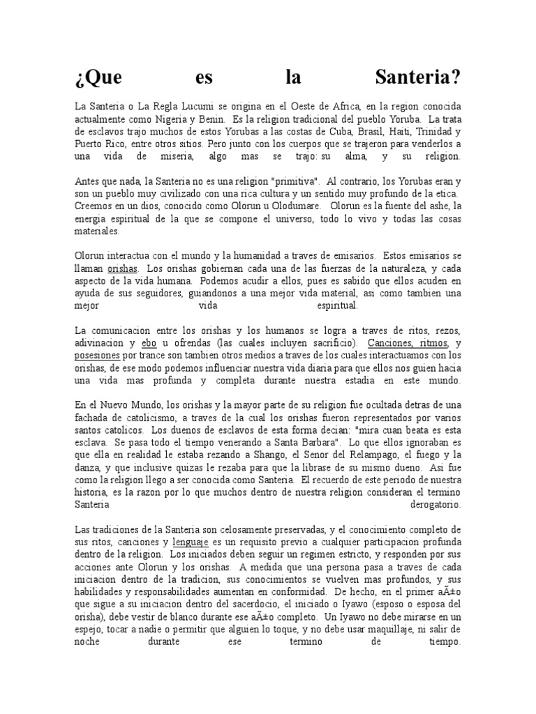 Que Es La Santeria Pdf