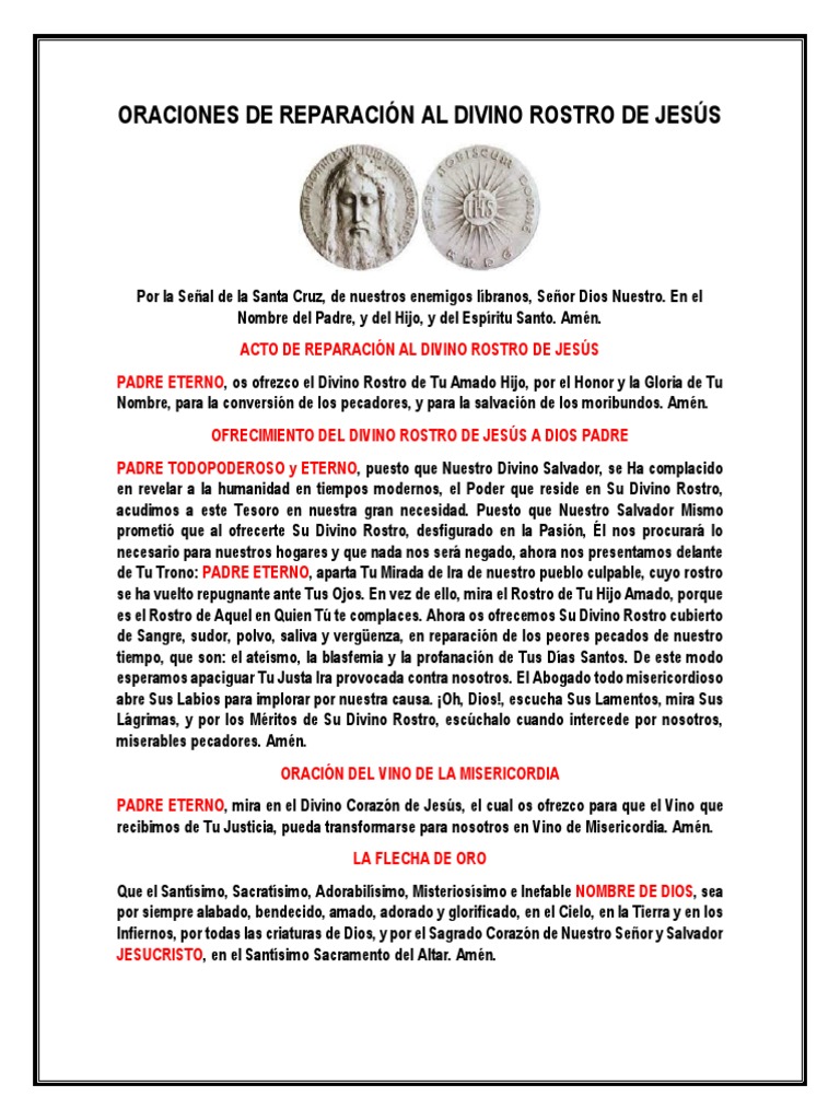 Oraciones de Reparación al Divino Rostro | PDF