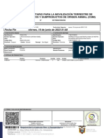 Certificado Sanitario para La Movilización Terrestre de Animales, Productos Y Subproductos de Origen Animal (Csmi)