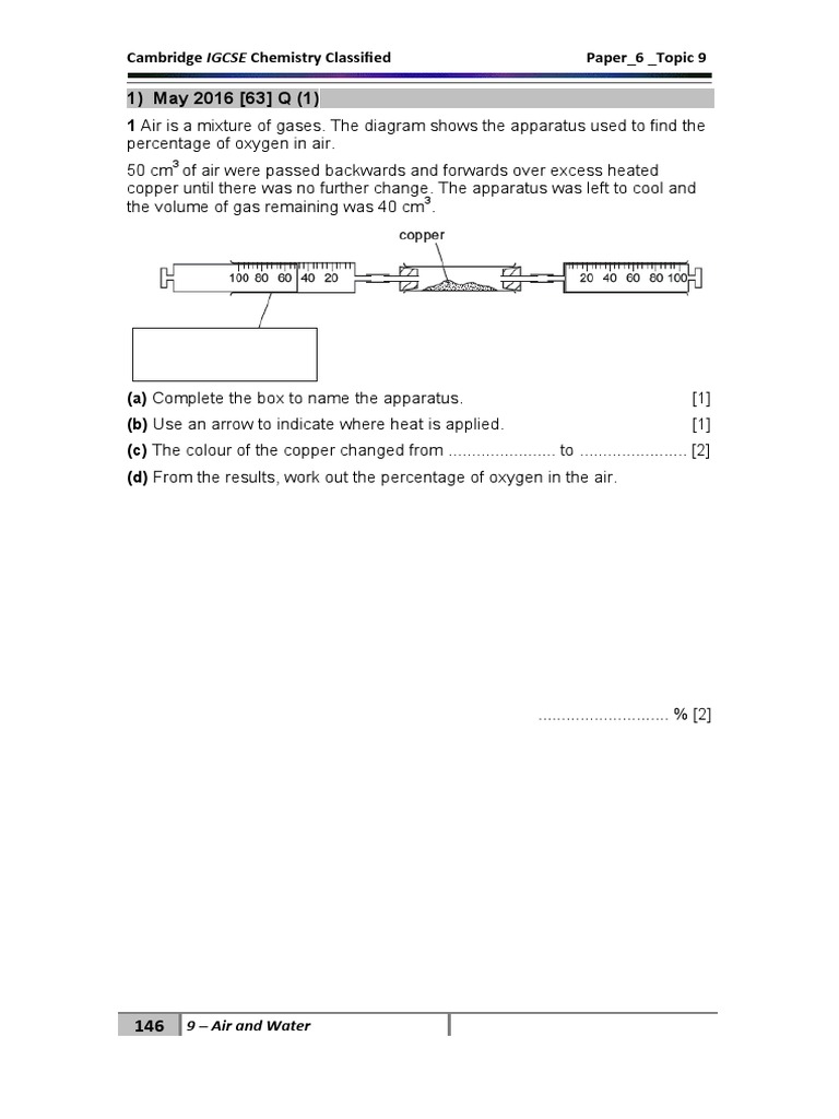 IGCSE Chemistry: Air and Rusting Investigations | PDF | Rust ...