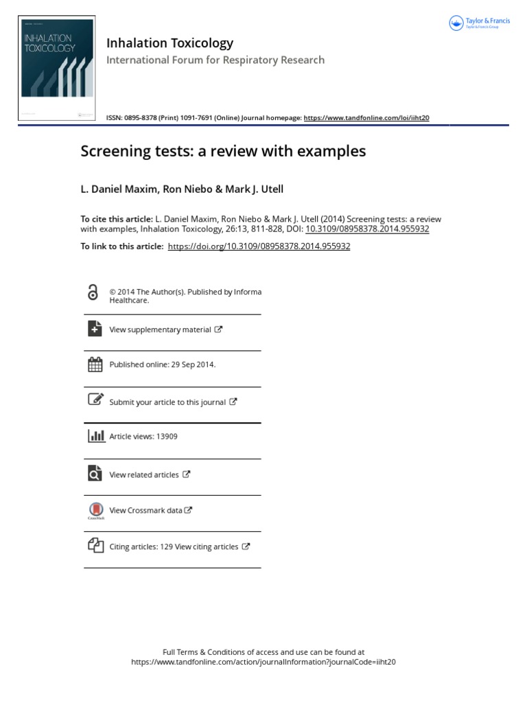 Medical Screening Examples