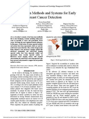 A Review On Methods and Systems For Early Breast Cancer Detection