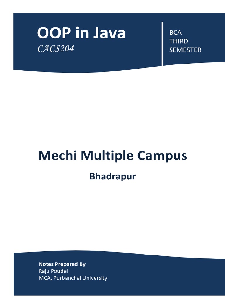 Oop in Java Note | PDF