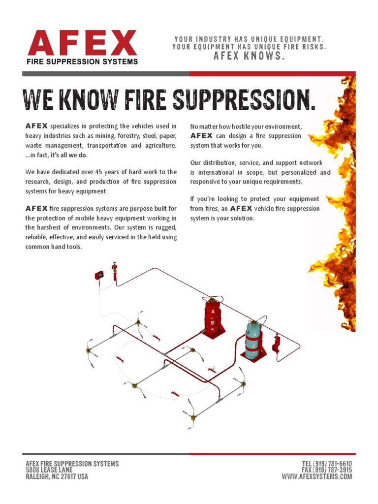 AFEX Fire Suppression for Heavy Equipment | PDF | Firefighting | Pipe ...