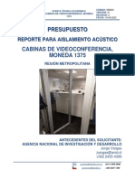 PRE - AIS - AGENCIA NACIONAL de INVESTIGACIÓN Y DESARROLLO - Informe para Medición de Aislamiento en Cabinas de Videoconferencias Santiago Centro