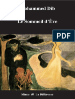 (Mohammed Dib) Le Sommeil D’Eve