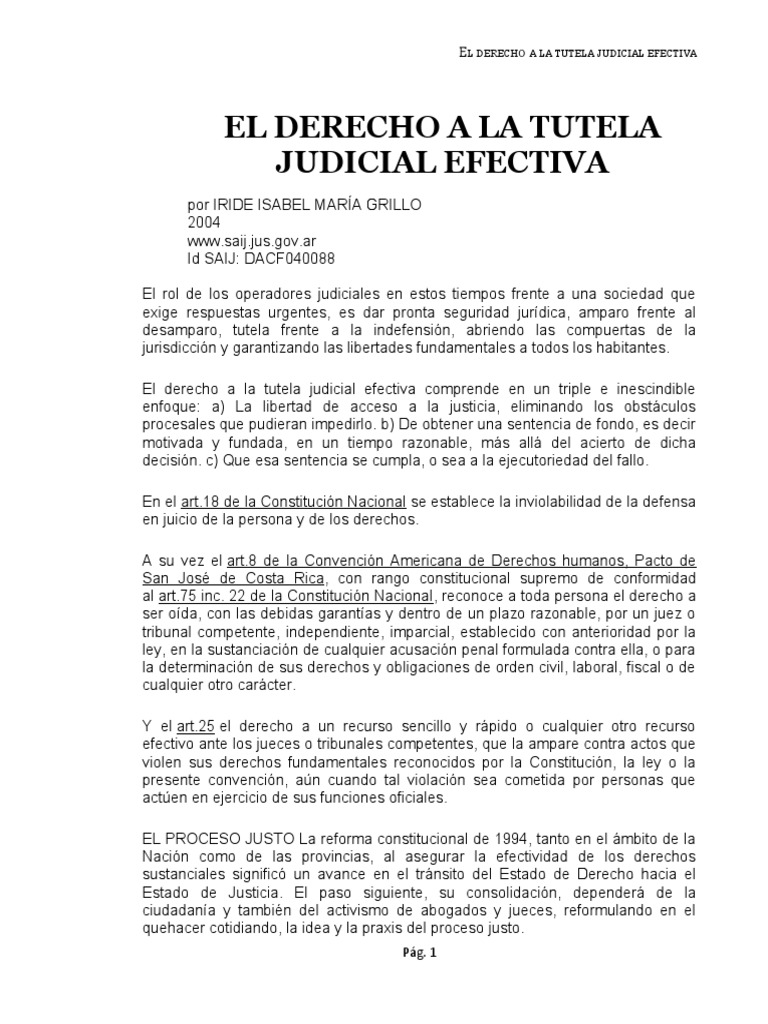 Derecho a la Tutela Judicial Efectiva | PDF | Judicaturas | Jurisdicción