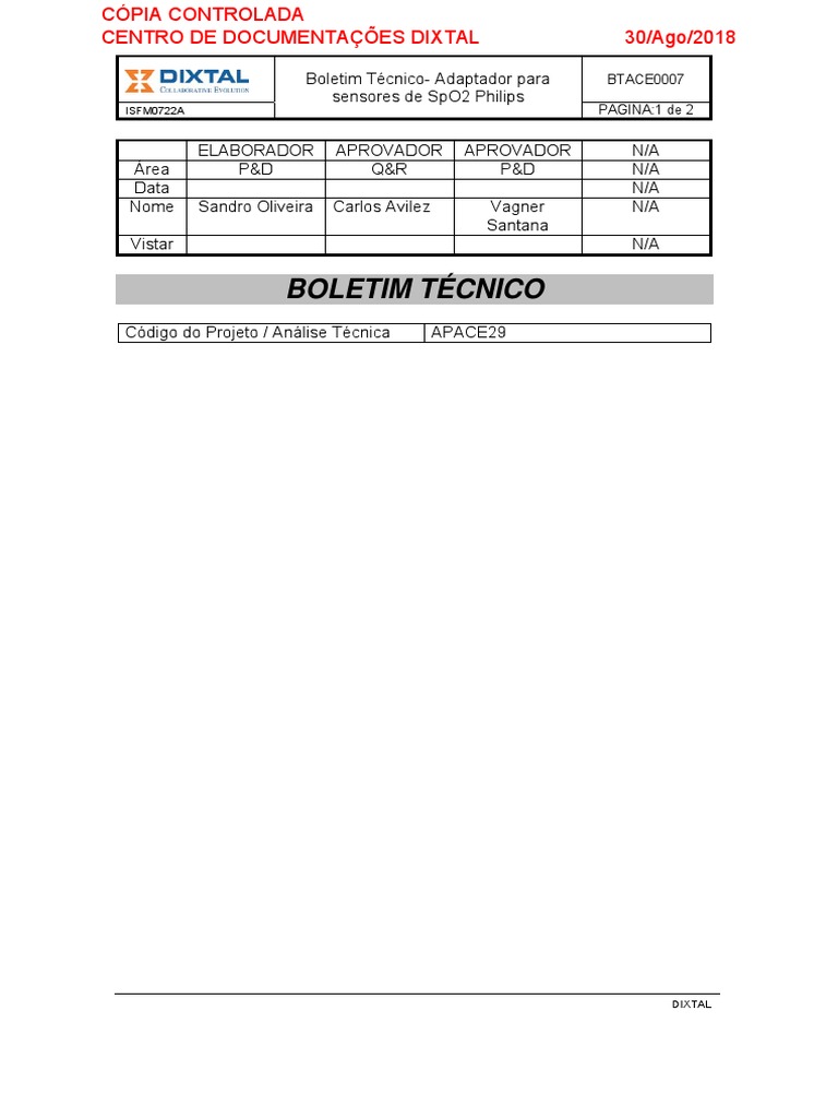 Adaptadores SpO2 BTACE0007 | Descargar gratis PDF | Engenharia da ...