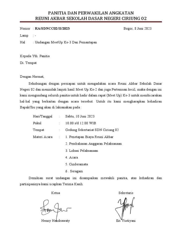 Undangan Rapat | PDF