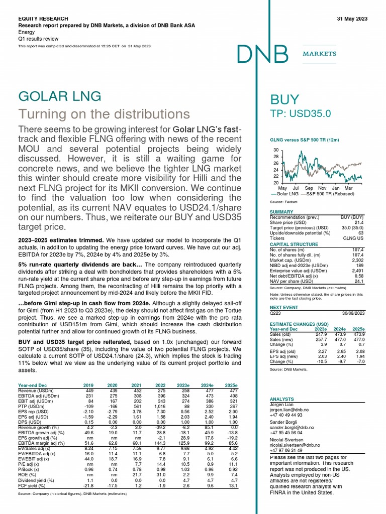 Golar LNG | PDF | Liquefied Natural Gas | Renewable Energy