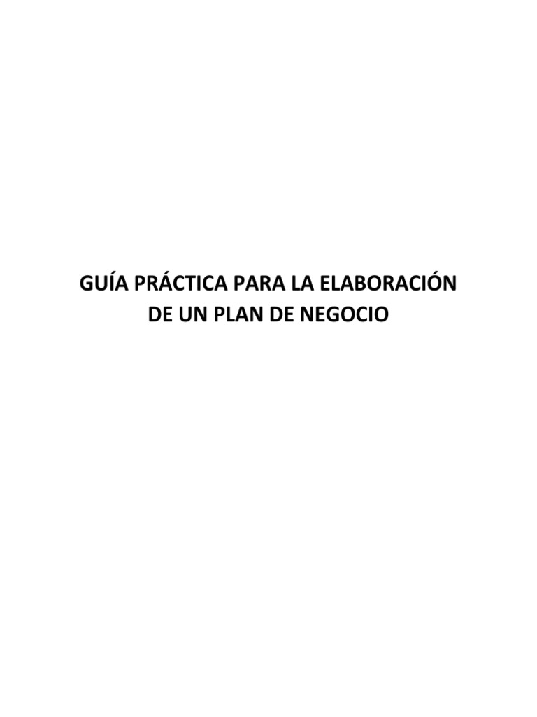 Guía para Elaborar un Plan de Negocio | PDF | Negocios