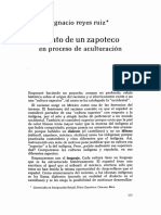 Relato de Un Zapoteco en Proceso de Aculturacion Ignacio Reyes