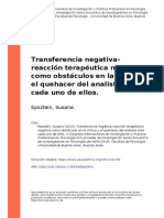 Epsztein, Susana (2010) - Transferencia Negativa-Reacción Terapéutica Negativa Como Obstáculos en La Clínica y El Quehacer Del Analis (... )