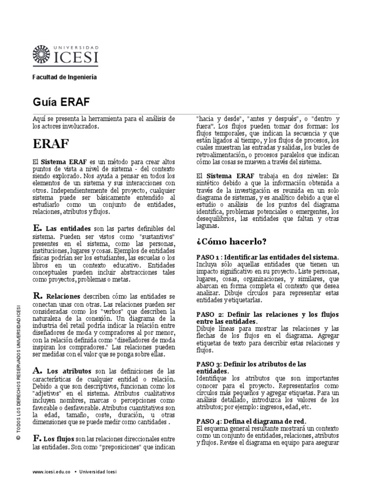 Guía para el Sistema ERAF | PDF | Sistema | Ciencia cognitiva