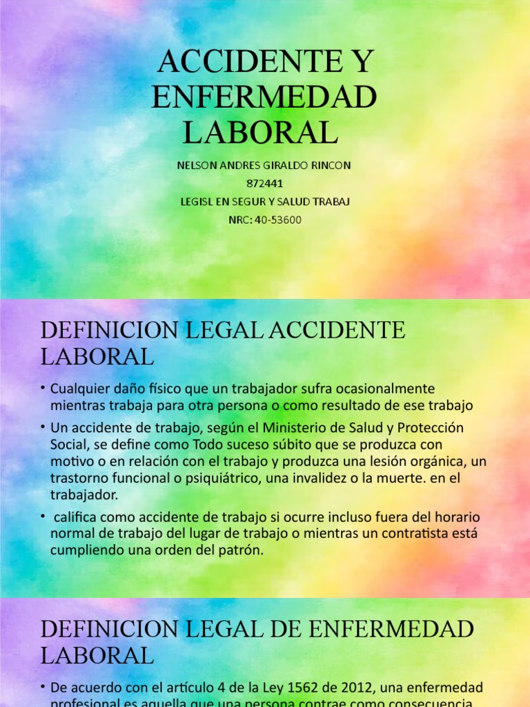 Accidente y Enfermedad Laboral | PDF