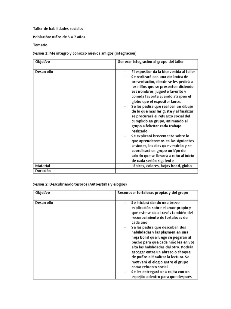 Taller de habilidades sociales | PDF | Las emociones | Empatía