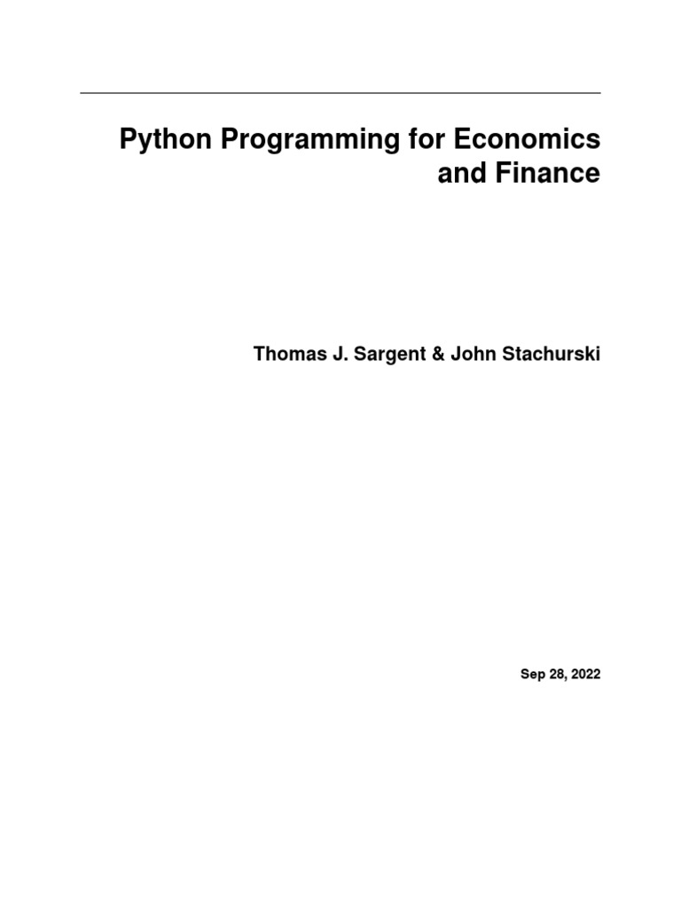 Python Programming For Economics and Finance | PDF | Python ...