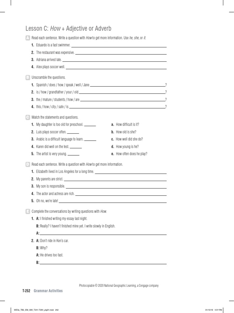 How to Form Questions with Adjectives | PDF | Languages | Foreign ...