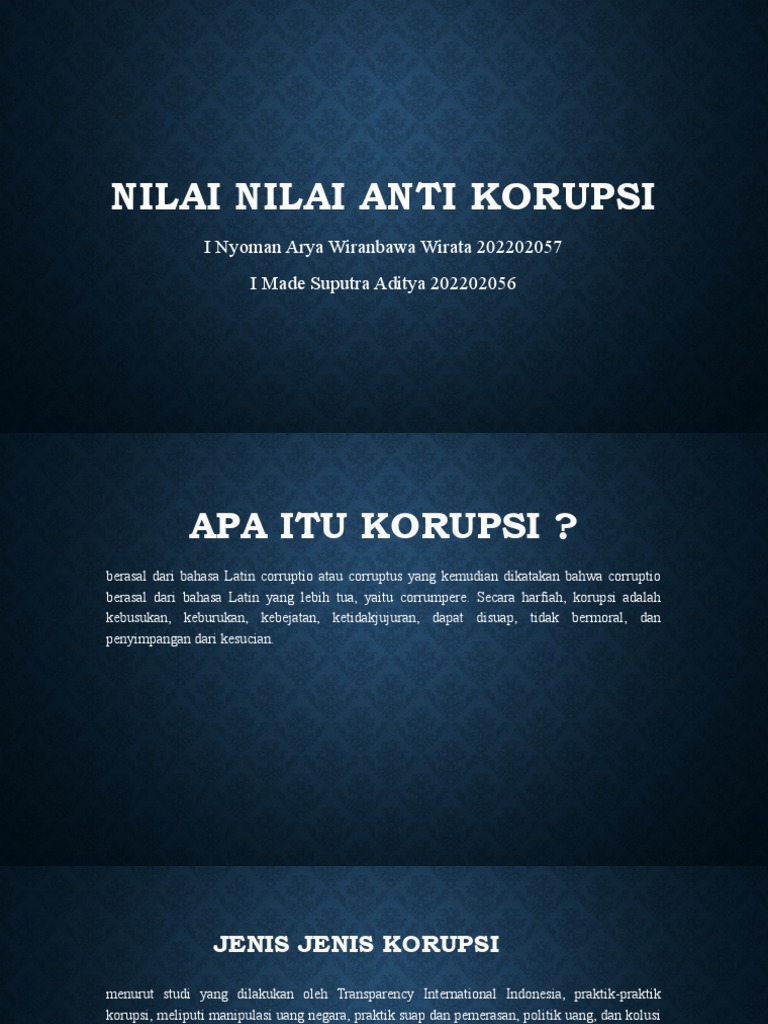Nilai nilai anti korupsi pdf
