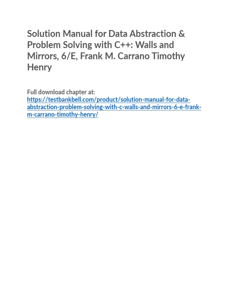 data abstraction & problem solving with c 7th edition pdf