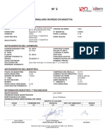 Formulario Ingreso de Muest Ra: Ant Ecedent Es Generales