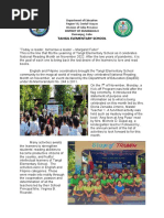 English Month Narrative Report