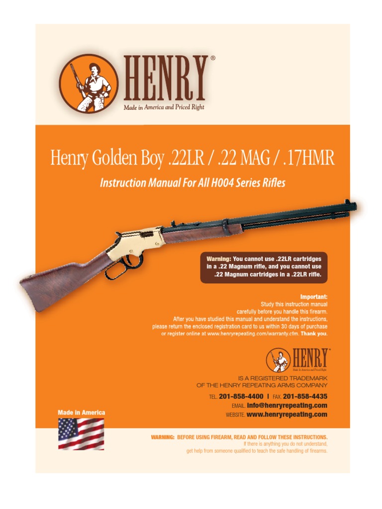 Henry Golden Boy H004 Series Rifles Cartridge Firearms Magazine Firearms