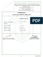 Student Profile: Progress Report