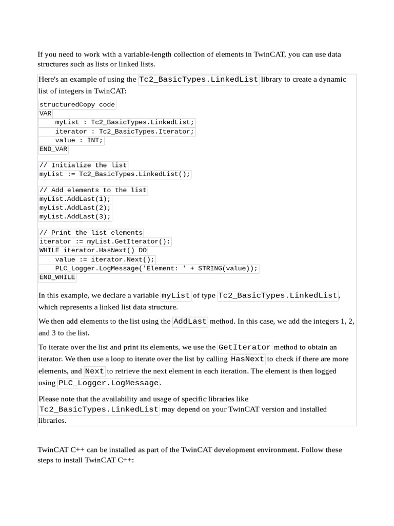 Twincat Software opcUA PDF Integrated Development Environment C++