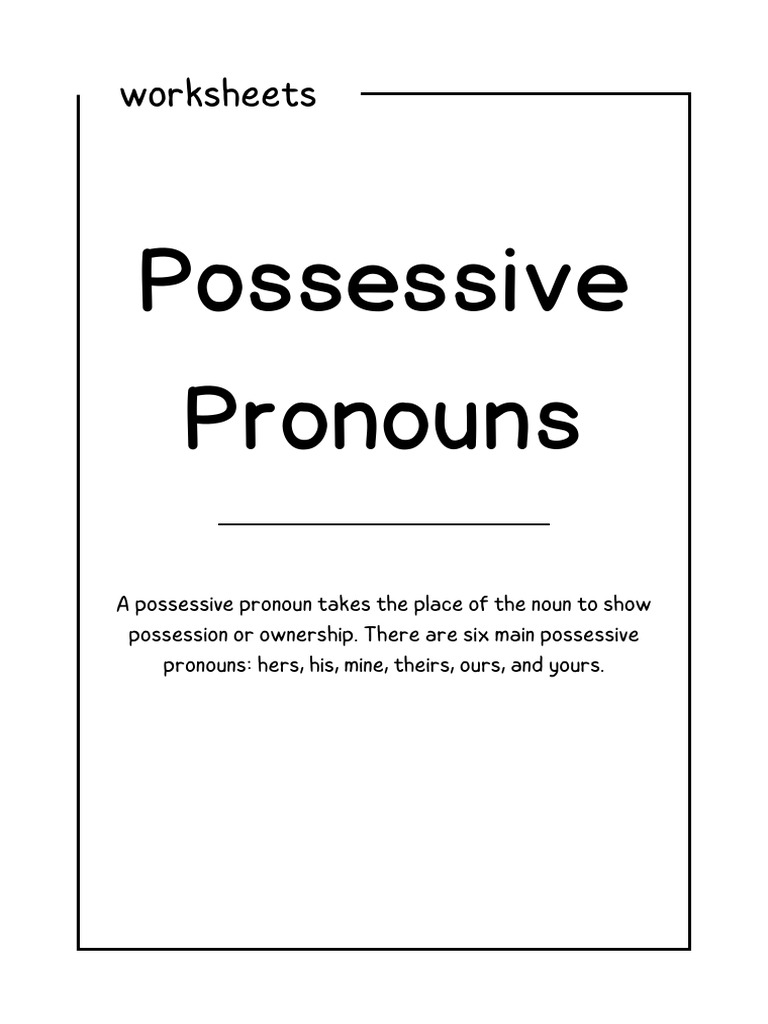 Possessive Pronouns Quiz PDF Pronoun Morphology