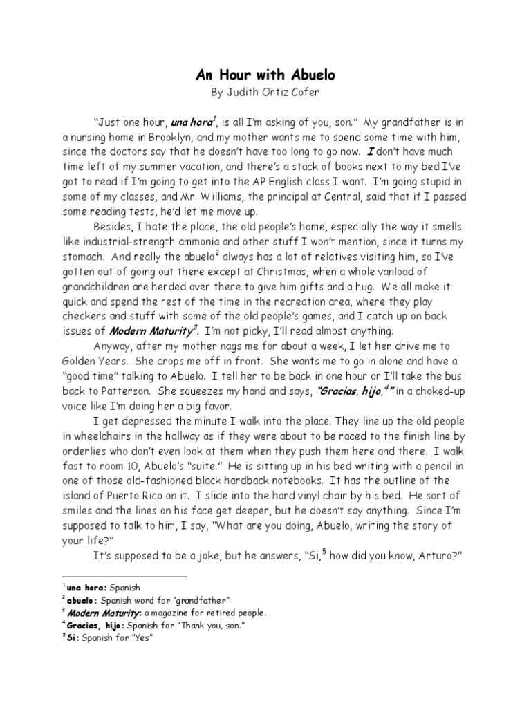 Perspectives in "An Hour with Abuelo" | PDF