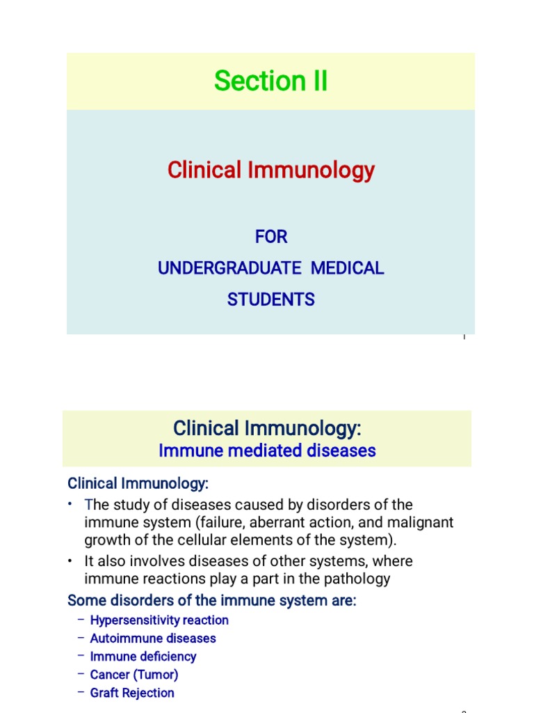 Chapter IIb - Clinical Immunology UG Med Students | PDF | Immune ...