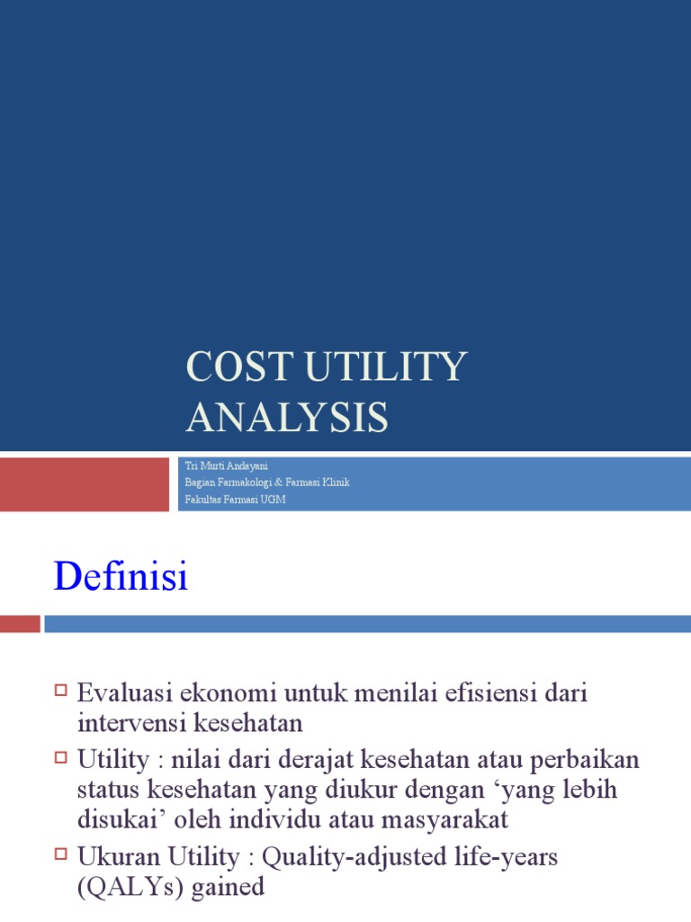 Analisis Cost Utility dalam Kesehatan | PDF | Kesehatan Holistik