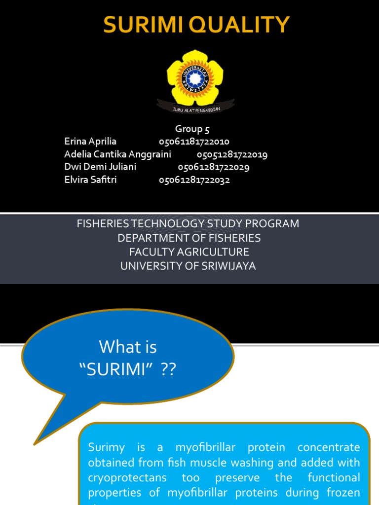 Surimi Quality PDF Chemistry Chemical Substances