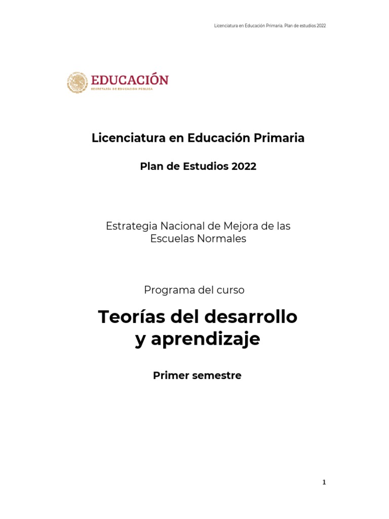 Teorias Del Desarrollo y Aprendizaje | PDF | Aprendizaje | Plan de estudios