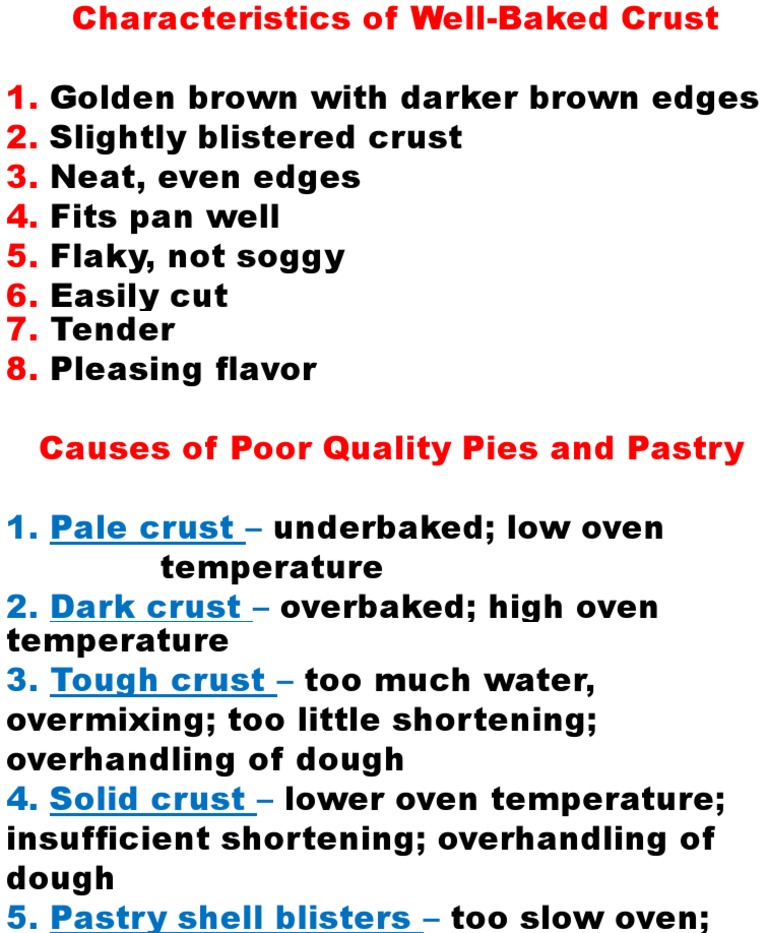 Characteristics of a Well-Baked Crust | PDF
